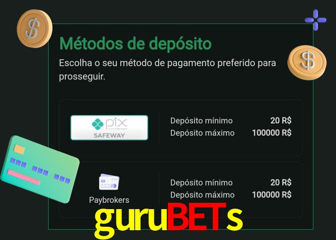 O cassino gurubets oferece uma grande variedade de métodos de pagamento